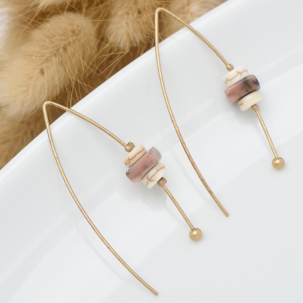 SALE💛 New Rose Geometric Dangle Earrings - Picture 4 of 4